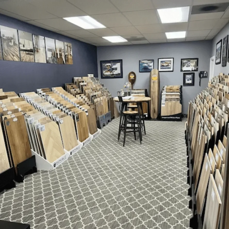 Hardwood flooring at showroom | California Cushion & Carpet