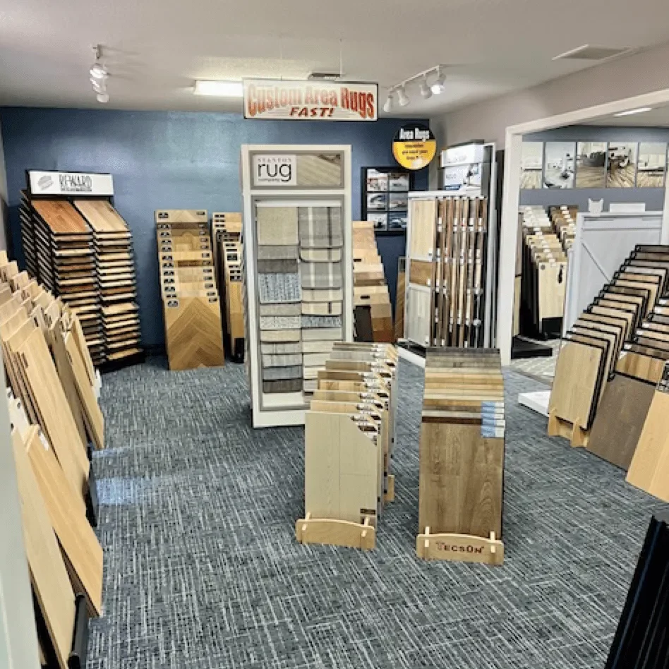 Product samples at showroom | California Cushion & Carpet